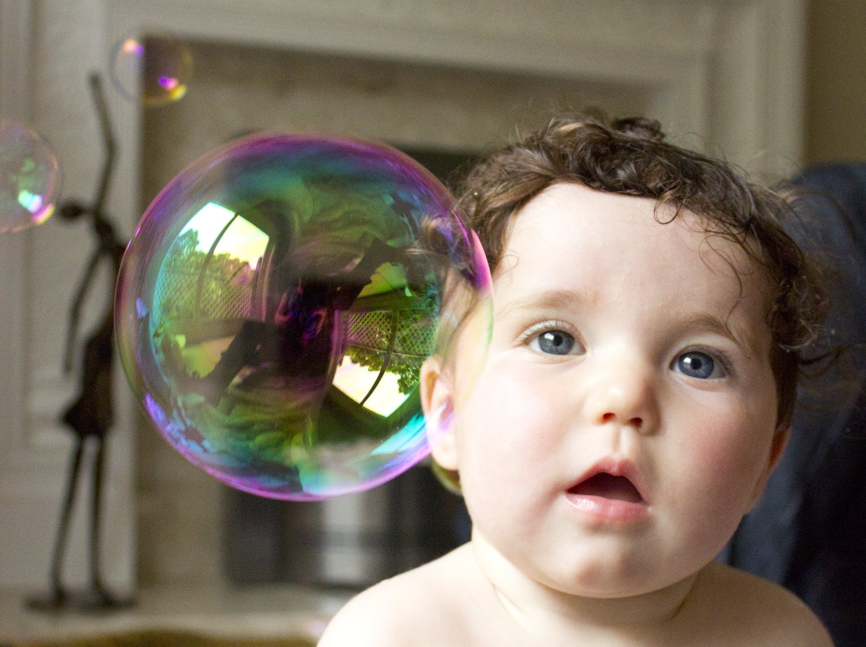 adorable baby boy bubble